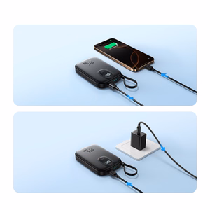 Ulkoinen akku Power Bank Joyroom JR-PBF18 22.5W Lightning-kaapelilla 10000mAh musta