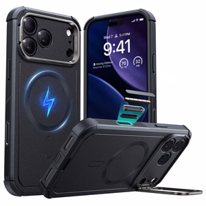 ESR Cyber Kickstand MagSafe Suojakuori iPhone 17 Pro:lle - Musta