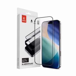 Crong 3D Armor Glass karkaistu näytönsuojalasi iPhone 17 Pro -laitteelle, asennuskehyksellä