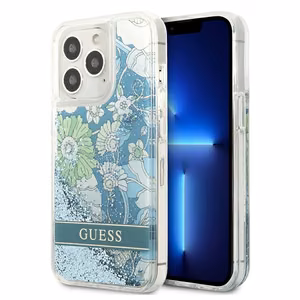 Guess GUHCP13XLFLSN iPhone 13 Pro Max 6.7" green/green hardcase Flower Liquid Glitter