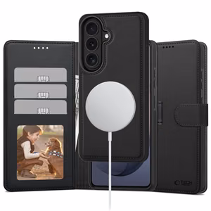 Tech-Protect Wallet MagSafe -suojakuori Samsung Galaxy S26:lle - matta musta
