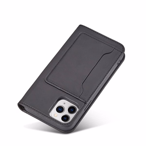 Magneettikorttikotelo iPhone 12 Pro Max Kotelo kortti lompakko kortin haltija Musta