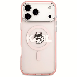 KARL LAGERFELD suojakuori iPhone 17 Pro Max MagSafe-yhteensopiva (KLHMP17XHGCHGKBP, IML Choupette Sketch Logo) pinkki