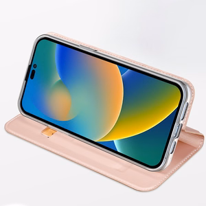 Dux Ducis Skin Pro holsteri suojus flip cover iPhone 14 Pro Maxille vaaleanpunainen