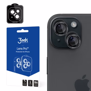 Kameralinssien karkaistu lasi 3mk Lens Pro Apple iPhone 15 musta