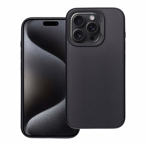 Suojakuori iPhone 15 PRO:lle Carbon Elite Mag Cover MagSafe-yhteensopiva musta