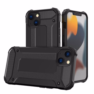 Hybrid Armor tapauksessa iPhone 14 Plus panssaroitu hybridi tapauksessa musta