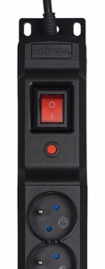 Activejet COMBO 12GN – 12-pistorasiainen jatkojohto, 3 m johto, musta (COMBO/12gn/3m/cz)