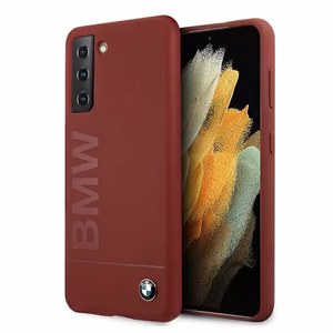 BMW Silikoni Signature Logo kotelo Samsung Galaxy S21+ - punainen