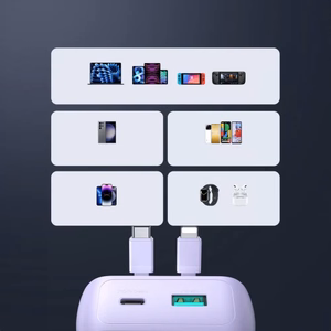 Joyroom JR-PBC07 20000mAh 30W mini-virtapankki USB-C- ja Lightning-kaapeleilla - violetti