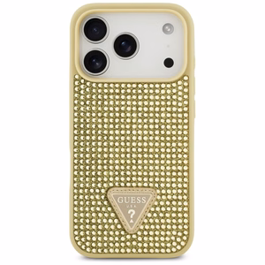Guess Rhinestone Triangle Logo suojakuori iPhone 17 Pro - kulta