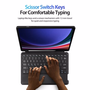 Dux Ducis DK -suojakuori langattomalla näppäimistöllä Samsung Tab S9 / S9FE / S10FE musta