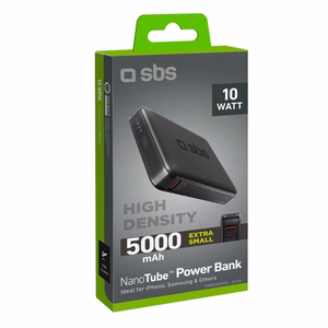 Powerbank SBS NanoTube 5000 mAh High-Density - musta