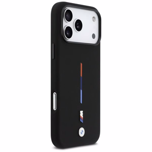 BMW M Silicon Tricolor Line MagSafe Suojakuori iPhone 17 Pro Max - musta