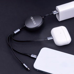Forever 3in1 kaapeli USB - Lightning + 2x USB-C 1,2 m 100W musta