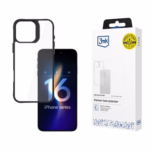 3mk Satin Armor Case+ iPhone 16 Pro Maxille - Läpinäkyvä mustalla kehyksellä
