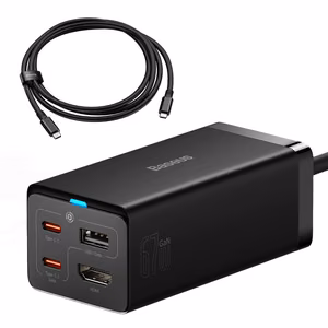 Laturi BASEUS GaN 2x USB-C, USB-A, HDMI 4K, 67W, PPS, PD, QC, USB4