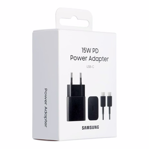 Samsung EP-T1510XBEGEU 15W PD USB-C AFC seinalaturi USB-C kaapelilla - musta