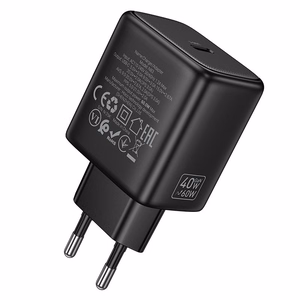 Puhelimen GaN-laturi Hoco USB C PD AVS 40W max 60W N83 musta