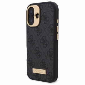 Guess 4G Logo Plate MagSafe iPhone 16 Suojakuori - Musta