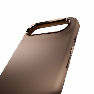 Puro Icon Mag Pro nestesilikoninen Suojakuori iPhone 17 Air:lle, MagSafe -yhteensopiva, kamerasuojauksella ja alumiinipainikkeilla - ruskea