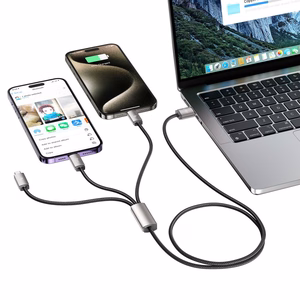 Tech-Protect UltraBoost 3in1 USB-A - Lightning / USB-C / micro USB 3.5A kaapeli 1m - harmaa