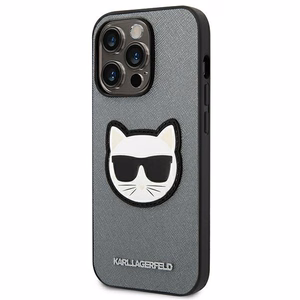 Karl Lagerfeld Saffiano Choupette Head Patch kotelo iPhone 14 Pro - hopea - hopea