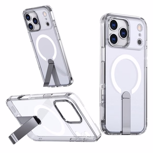 Hybrid Armor X -suojakuori Samsung Galaxy S25 FE -mallille telineellä, MagSafe-yhteensopiva, läpinäkyvä