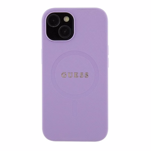 Guess Saffiano MagSafe suojakuori iPhone 15 Plus:lle - violetti
