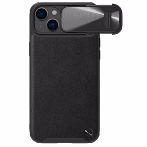 Nillkin CamShield Nahka S Kotelo iPhone 14 Plus kotelo kameran suojuksella musta