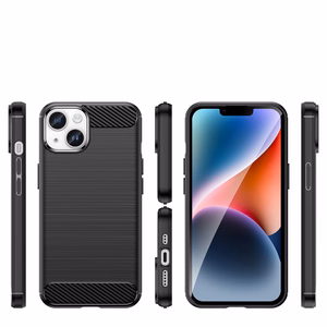 Carbon Kotelo iPhone 14 Plus joustava geeli takakuori musta