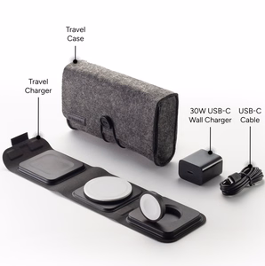 mophie 3in1 MagSafe -matkalaturi EU-adapterilla, musta