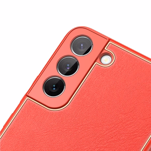 Dux Ducis Yolo tyylikäs suojus ekologisesta nahasta Samsung Galaxy S22 + (S22 Plus) punainen