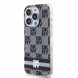 DKNY IML Ruudullinen Mono-kuvio ja Painetut Raidat MagSafe Suojakuori iPhone 13 Pro / 13:lle - musta
