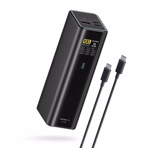 Cuktech PB200U power bank 20,000 mAh, 210 W, 2× USB-C and USB-A, with TFT display and 240 W USB-C cable – black