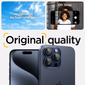 Spigen Optik.tR EZ Fit kameran Näytönsuoja iPhone 14 Pro / Pro Max / 15 Pro / Pro Maxille - Titanium Blue 2 kpl