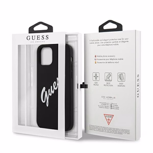 Guess GUHCP12SLSVSBW iPhone 12 mini 5.4" musta ja valkoinen kovakotelo Silikoni Vintage