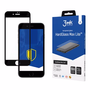 9H 3mk HardGlass Max Lite lasi iPhone 7 / 8:lle - mustalla kehyksellä