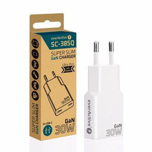 Laturi 2 x USB-C Quick Charge 4+ 30 W SUPER SLIM, valkoinen