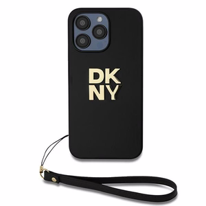 DKNY Wrist Strap Stock Logo Suojakuori iPhone 14 Pro:lle - Musta