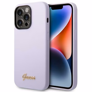 Guess GUHCP14LSLSMU iPhone 14 Pro 6.1" violetti/lila kova kotelo Silikoni Vintage Gold Logo