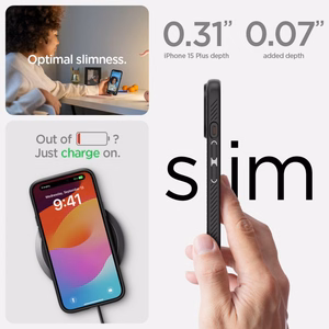 Spigen Liquid Air Suojakuori iPhone 15 Plus 6,7:lle - matta musta