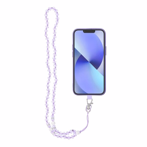 CRYSTAL DIAMOND Puhelimen nauha / narun pituus 74 cm (37 cm silmukassa) / kaulaan - violetti
