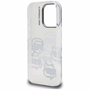 Karl Lagerfeld IML Multi K&C Head -kuvioinen suojakuori iPhone 16 Pro Max - läpinäkyvä