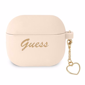 Guess GUA3LSCHSP AirPods 3 -suojus vaaleanpunainen/vaaleanpunainen Silikoni Charm Heart Collection -mallisto