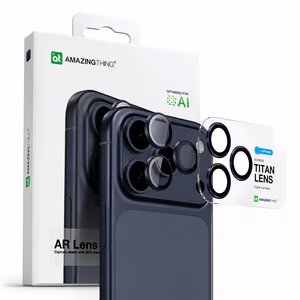 AmazingThing Sapphire Kameralasi iPhone 17 Pro / Pro Max:lle - sinisellä kehyksellä