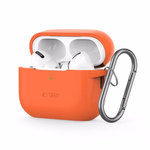 Tech-Protect Silikoninen Hook -suojakuori Apple AirPods Pro 1 / 2:lle - oranssi