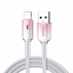 Joyroom S-A42 Crystal-Clear Series 3A USB-A - Lightning -kaapeli 1,2 m - valkoinen