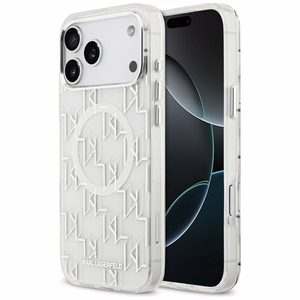 Karl Lagerfeld IML KL Monogram MagSafe suojakuori iPhone 17 Pro Max - valkoinen