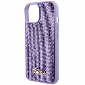 Guess Sequin Script Metal Suojakuori iPhone 15:lle - violetti